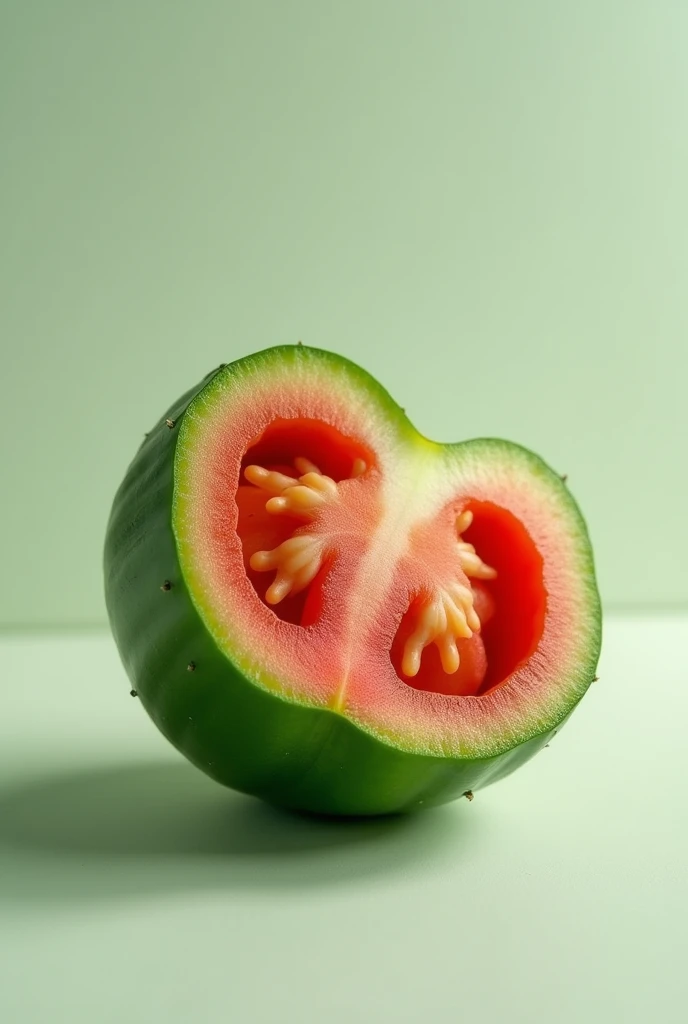 a new fruit consisting of a tomato and a cucumber in one fruit 