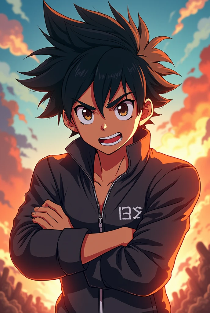 A anime boy with comeback attitude
