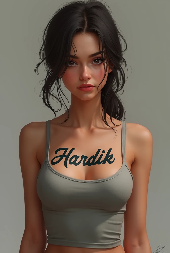 One girls on her breast hardik name tatto 