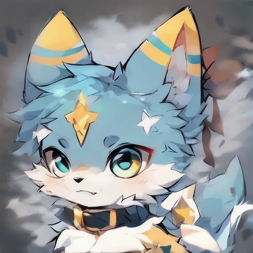 unique,Kanno,white fox,male,hairy,best quality,Shota,Humanity,claws,hairy的尾巴,cute,Sparkling golden eyes,stand,white socks,helmet cloth,Naked from the waist down