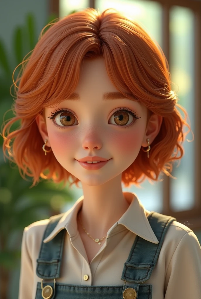 a beautiful young female teacher with short ginger hair, detailed facial features, realistic shoes, ultra-detailed, realistic, photorealistic, high resolution, 8k, masterpiece, extremely detailed, vivid colors, natural lighting, sharp focus, physically-based rendering, professional quality