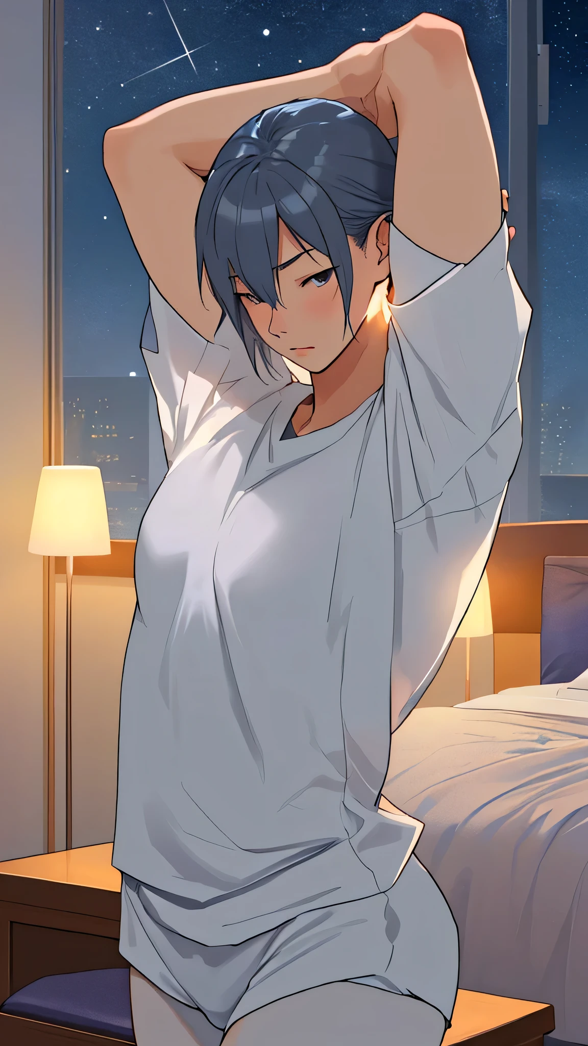 night、Stretching exercises、healthy、before sleep