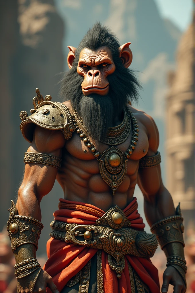 Legend hanuman cinematic style 3d photo blur background