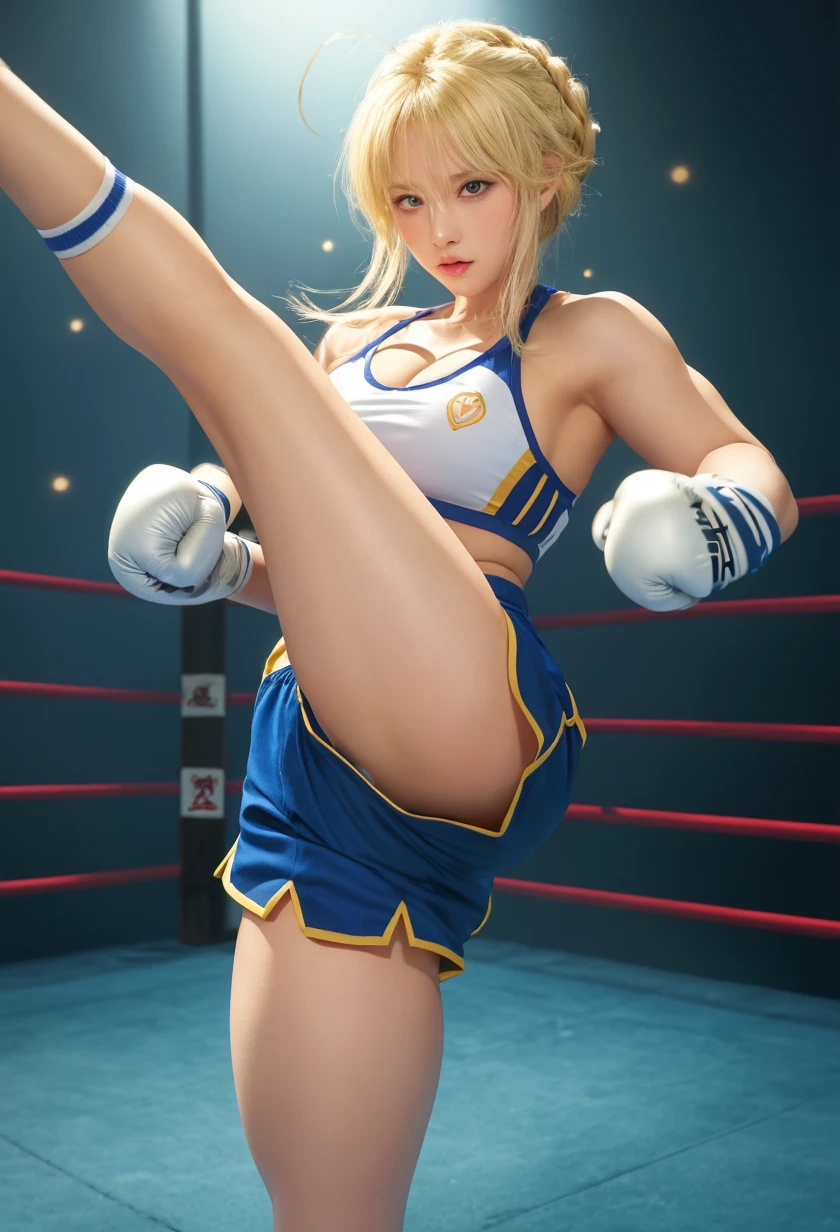 ((of the highest quality, 8K,Raw photo)), (Realistic, Photorealistic: 1.37), (Face Focus: 1.1), Small breasts, flat chest, Short hair, A Japanese Lady、20yr old、Japan idol system、(white sweatshirt: 1.1)、Skirt, Sitting, Arms up, From below, Sunlight, Movie Lighting,