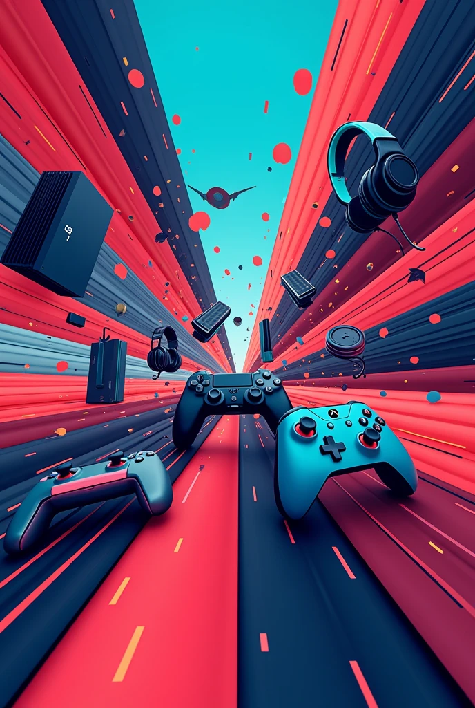 Use familiar gaming symbols like controllers, headsets, game consoles, or game-related objects to immediately convey the gaming theme. Incorporate bold, dynamic shapes and lines to give a sense of action and excitement, reflecting the energy of gaming.