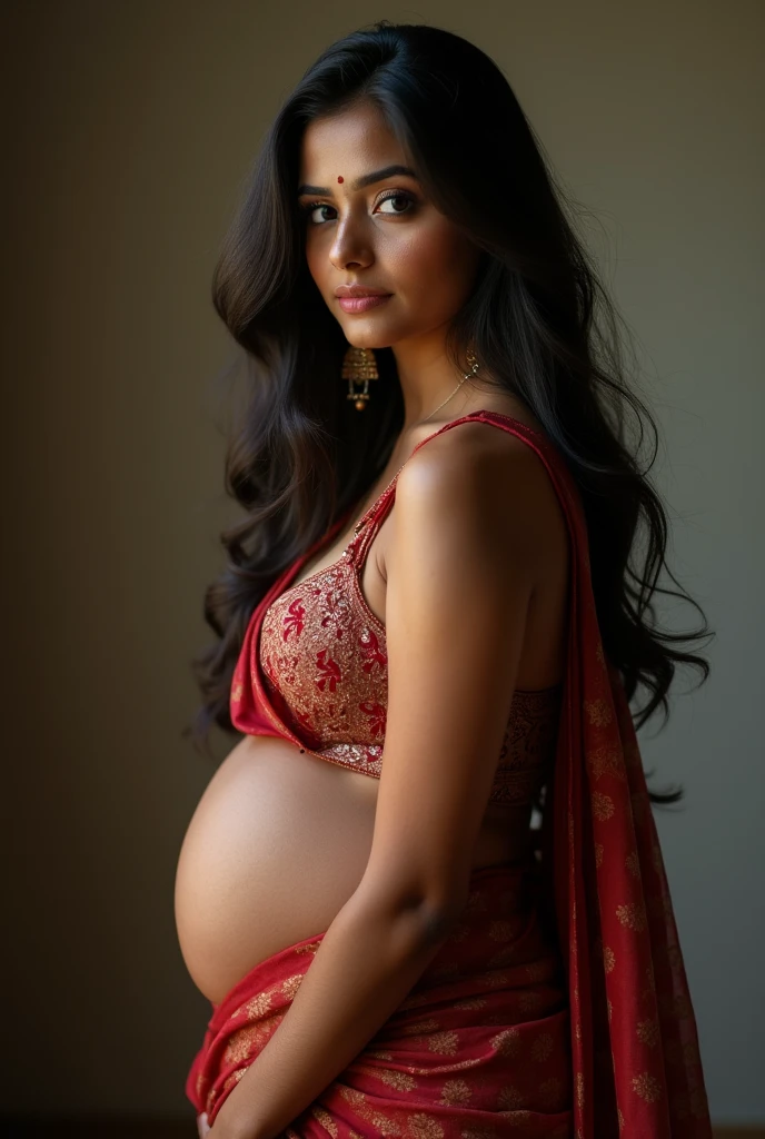 Beauty full indian vabi in sarii with big boobs in bra