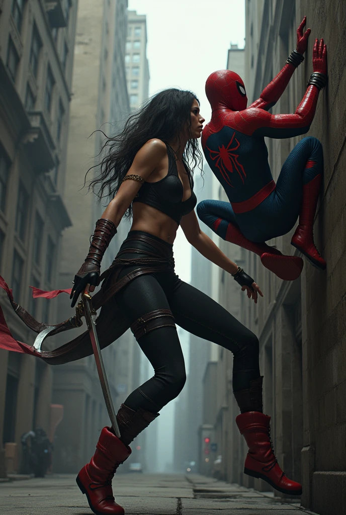 Elektra(Jennifer Garner) e spider man(tom holland)