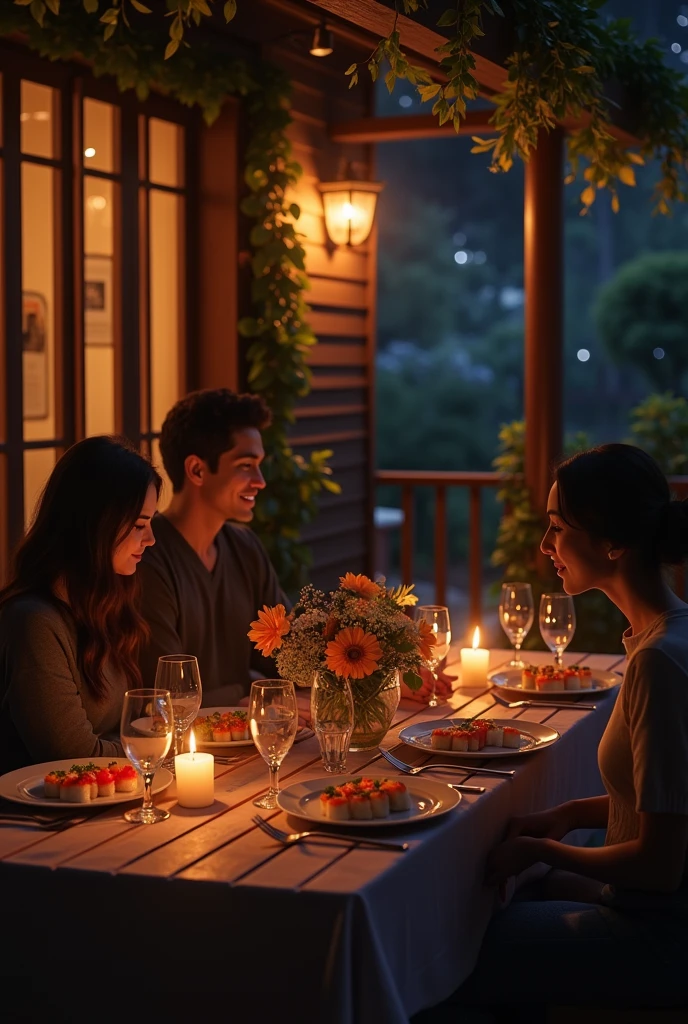 Animation of dinner at night --auto