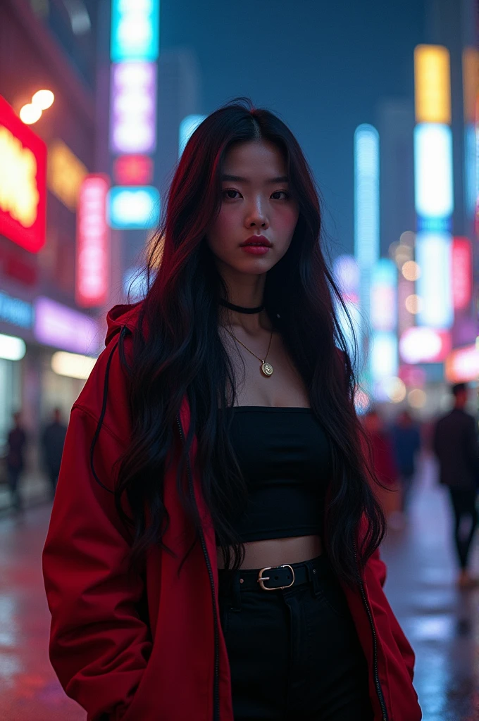masterpiece, best quality, HuTaoV4, 1girl, solo, blush, twintails, long hair, hair between eyes, ((streetwear clothes)), city, outdoors, night, movie poster, extremely detailed 8K, smooth, high resolution, ultra quality, cinematic lighting, ambient occlusion, hd, 2k, 4k, 8k, 16k, extremely detailed anime, detailed faces, perfect composition, wide shot, atmospheric lighting, very sexy, lift skirt, random low back angle, uncensored, nsfw, sin censura