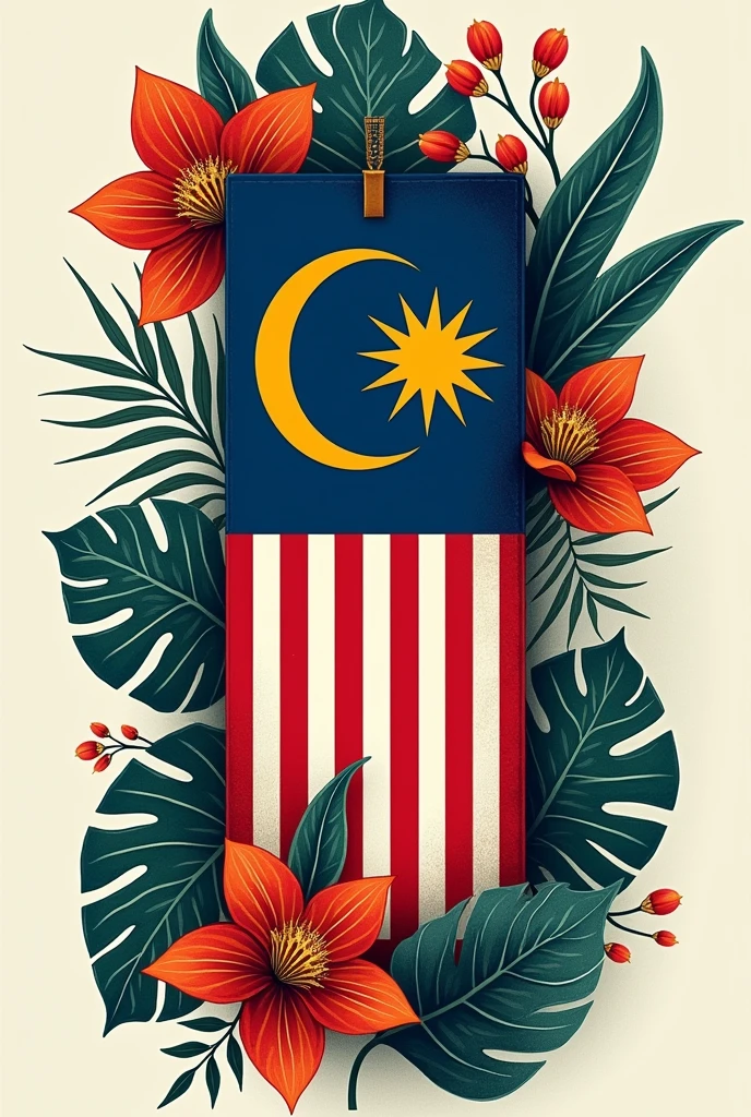 Make me a creative and beautiful malaysia independence bookmark