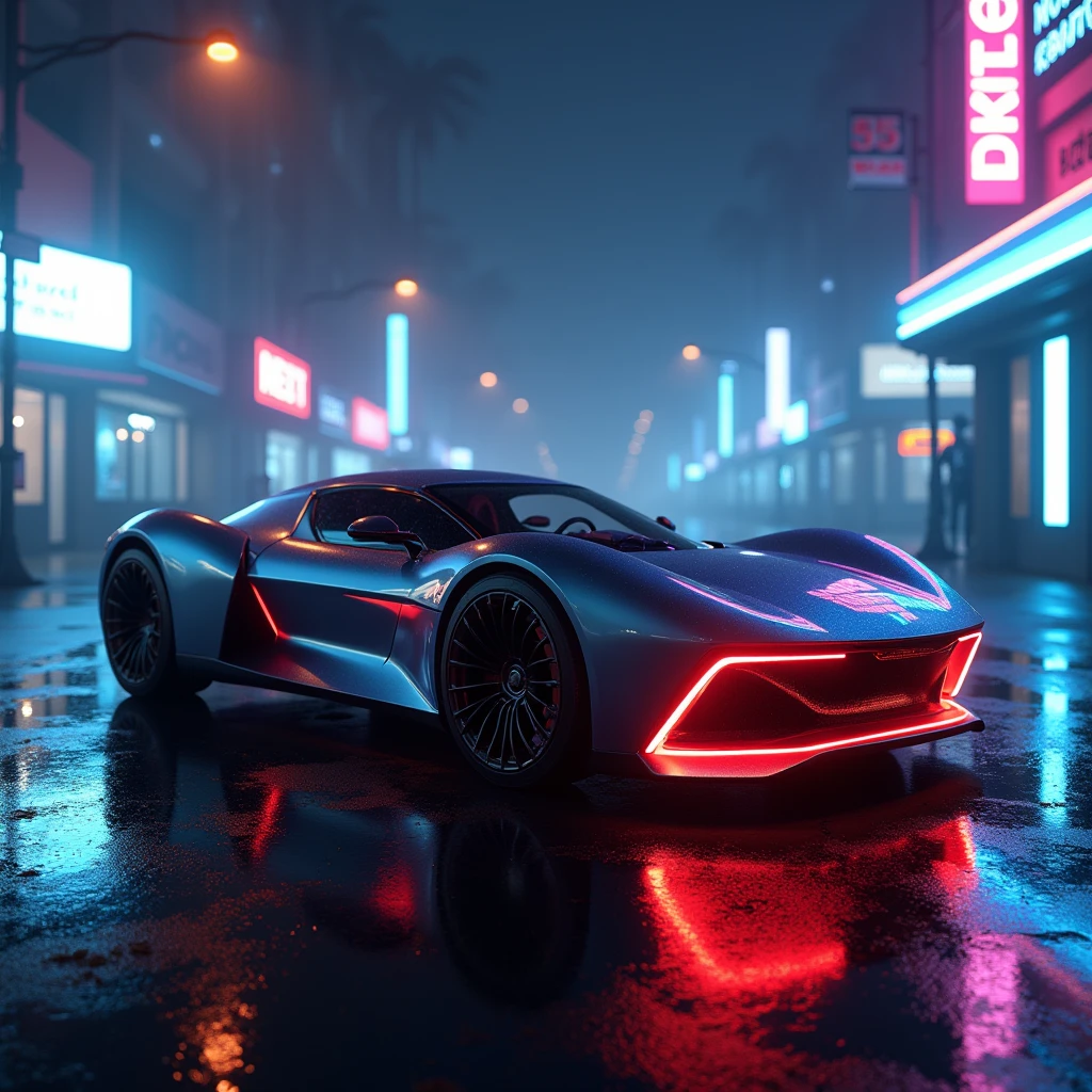 first work, Better Quality, Movie stills, Turned car, Neon color