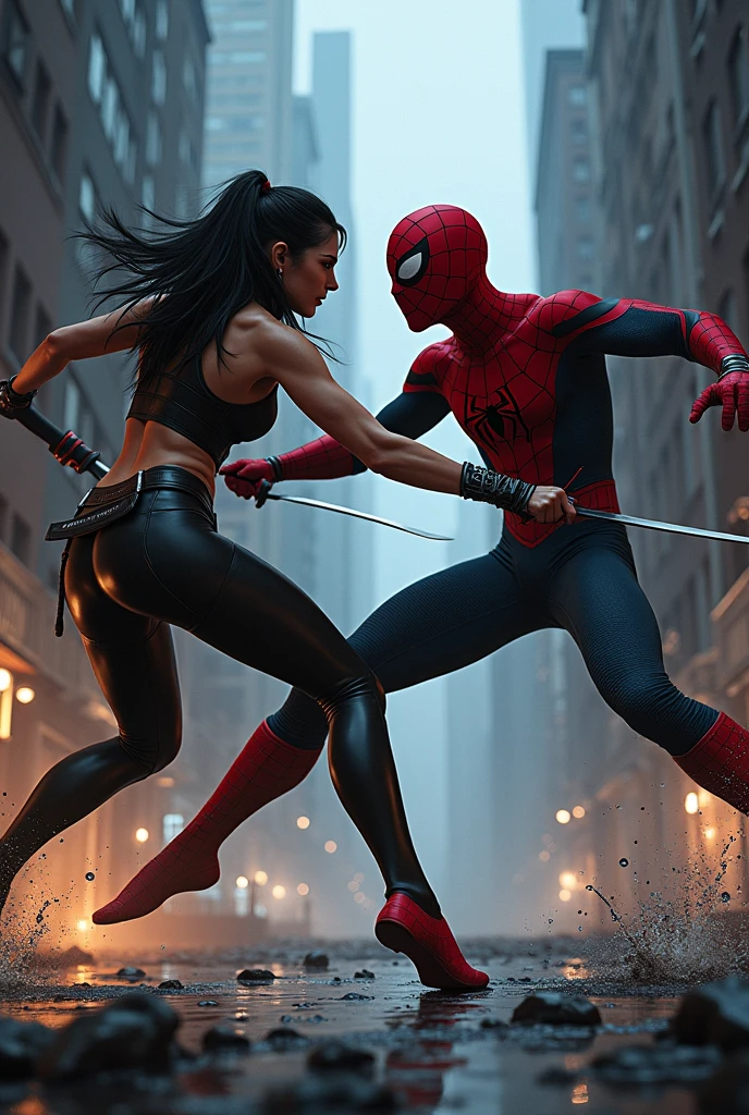 Elektra(Jennifer Garner) e spider man(tom holland) they kill each other