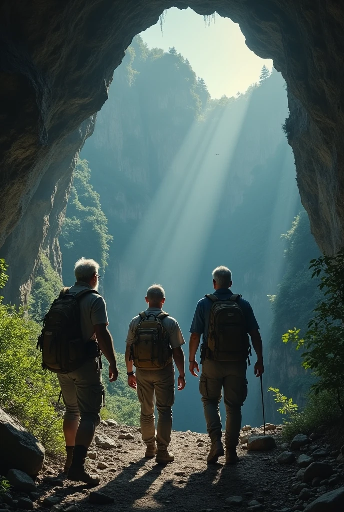 3 men who go and explore the cave ane they are 50 plus in age
