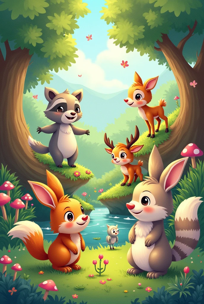 Create a drawing of animals for children to interact with