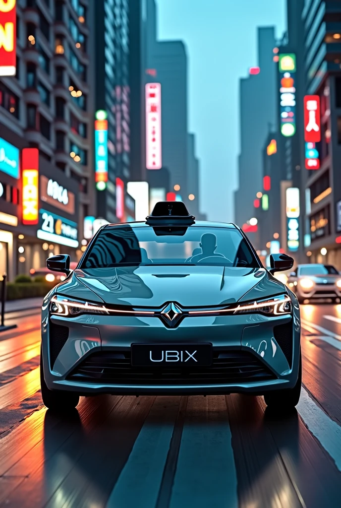 Create an advertisement for a taxi company, by application called UBIX. Wherever you say Travel Safe, Travel Fast, Travel with Ubix. And adds the slogan Welcome to the future, You can add a driver and a Vehicle
