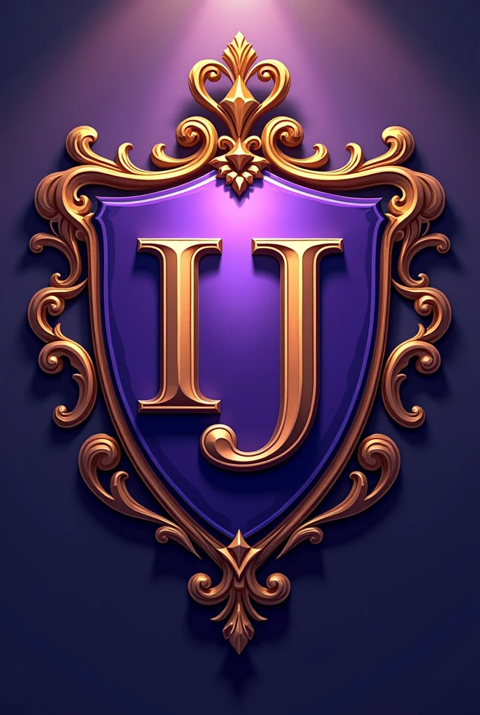 Purple I and J, in a coat of arms , gaming