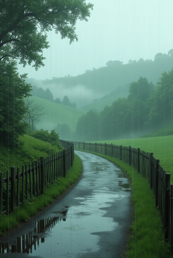 Rainy countryside