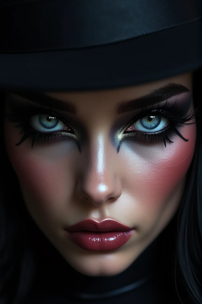 Create a dramatic eye makeup look but show only eye