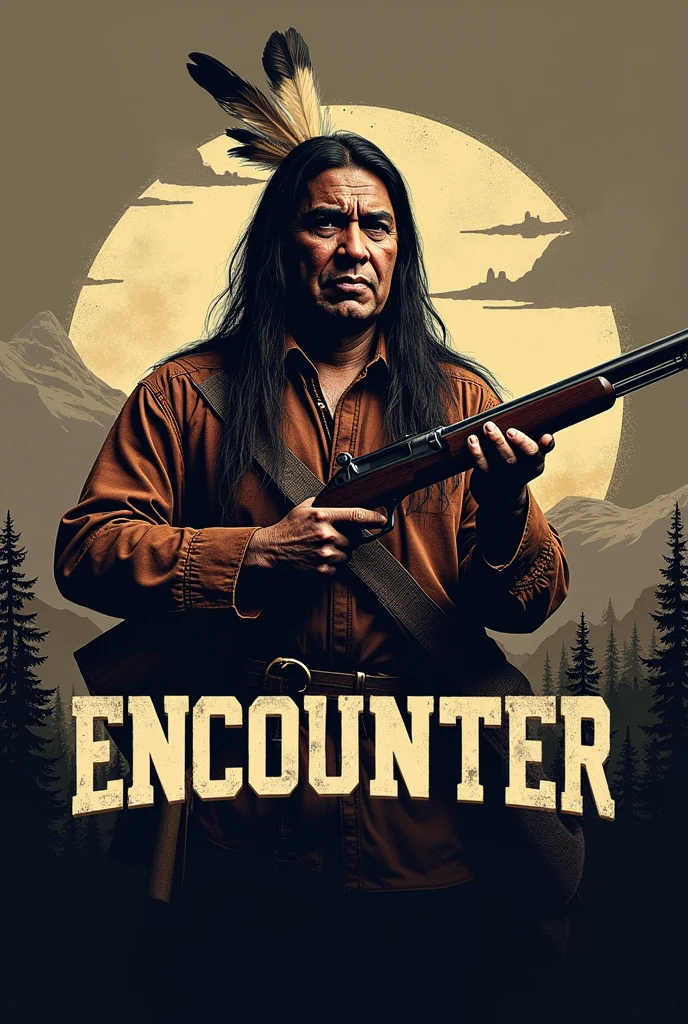 A logo for my show which name is encounter 
In wich use gun indian show
