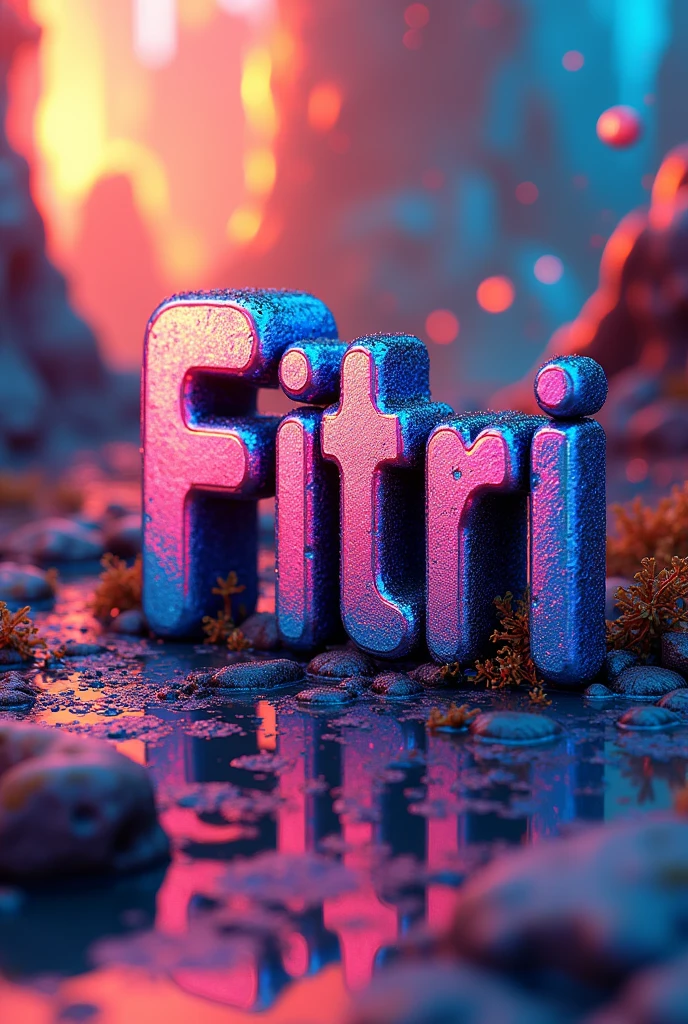 Fitri's Name Wrapped in 4D Paint