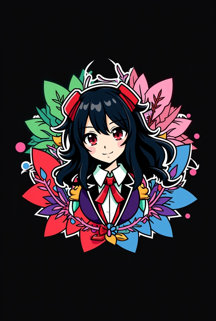 A logo for a Japanese idol group called kuchisabishii in the colors black, weiss, Green, rot, pink, purple and blue.