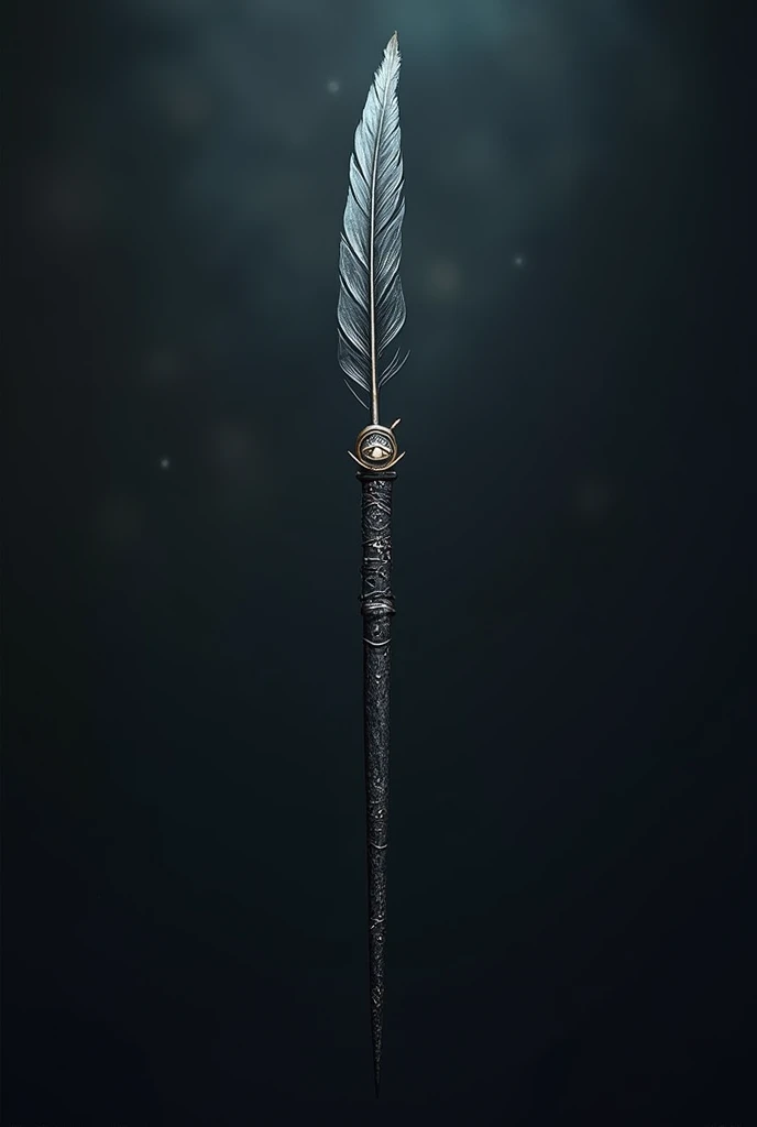 I would like a wand for a Harry Potter RPG, It has the following characteristics: celestial eye wand, with silver-veined ebony wood, with phoenix owl feather core, length of 13,5 inches, unyielding, with a black finish and a soft silver sheen, Along the wand are ancient and intricate runes, the handle is adorned with a carved eye