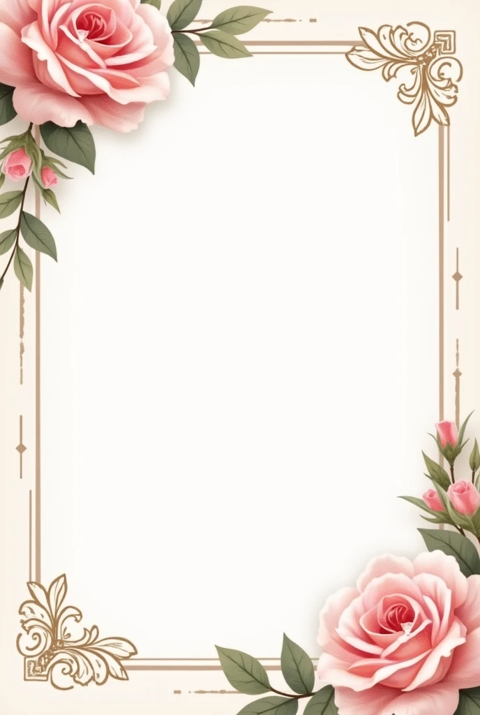 Page with rose border only left and right side design design will be on the whole sides