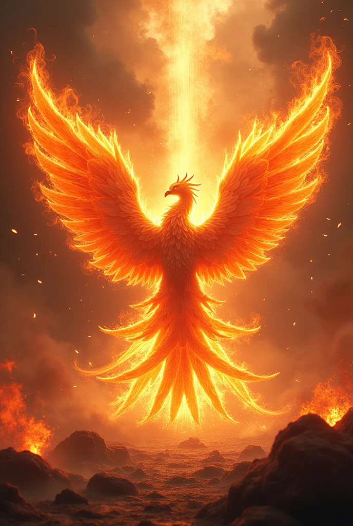 The Phoenix also known as the Fenghuang has a divine figure with a body made of beautiful flames, the whole area is in great flames and raining fire, burning everything down and starting all over again, the ruler of reincarnation and eternity, behind it a pitch-black space will be left and everything will burn up, a dazzling light will remain and a new life will begin