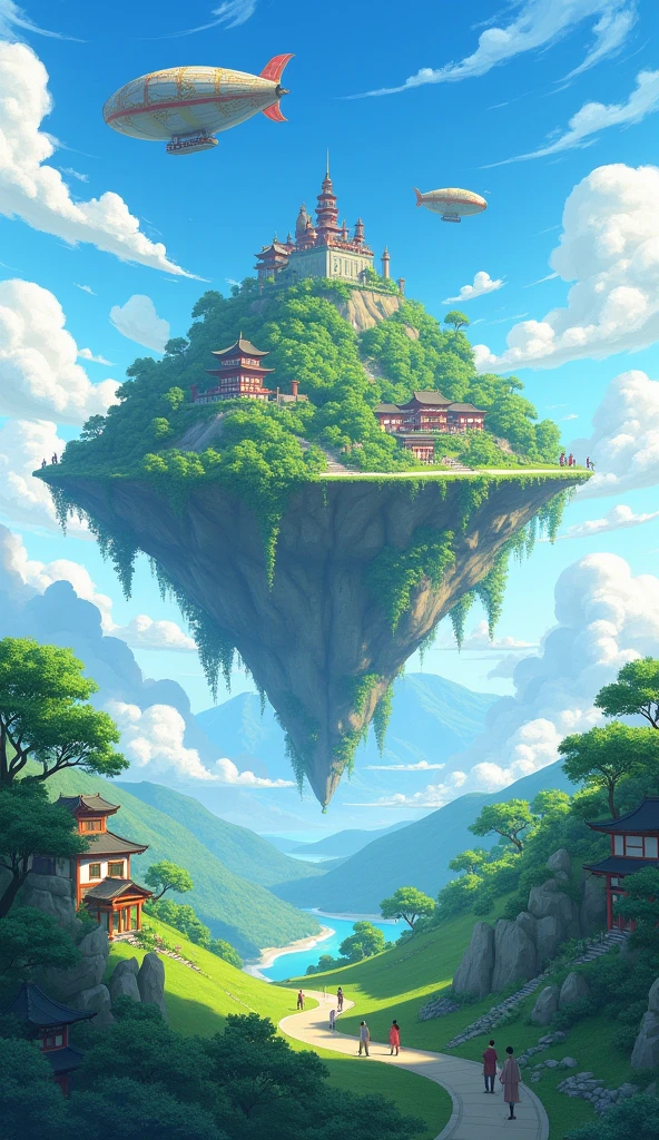 Summer in Japan　An island in the sky　airship