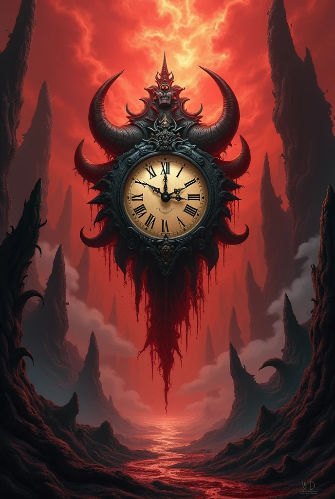 Clock showing time hell