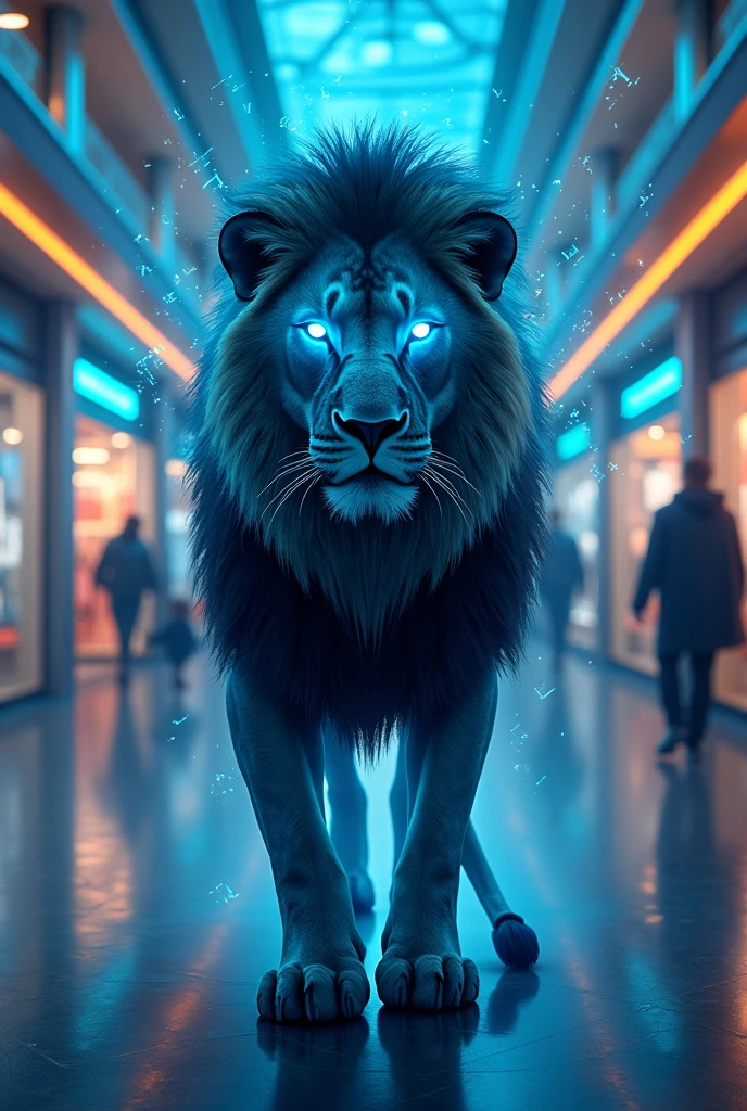 Lion is blue eyes cybercrime In a blue eyes in mall