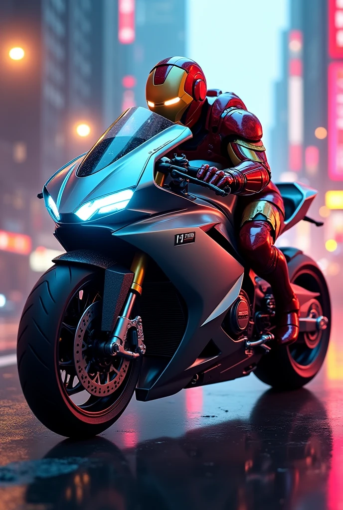 Mt15 bike with iron man head