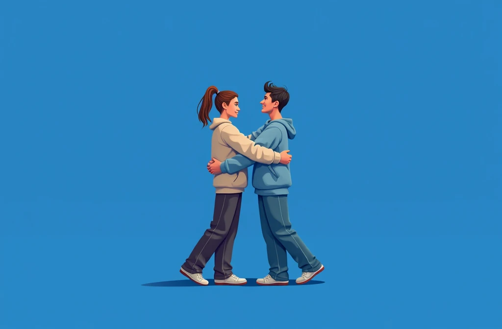 Hugs each other