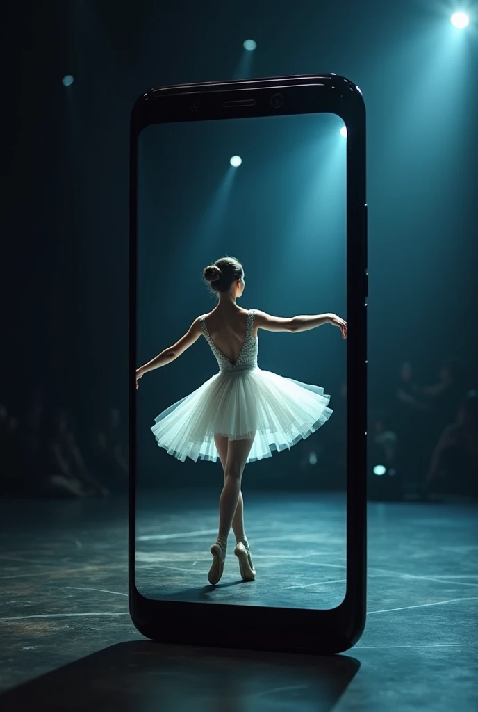 Cell phone with a ballerina video playing