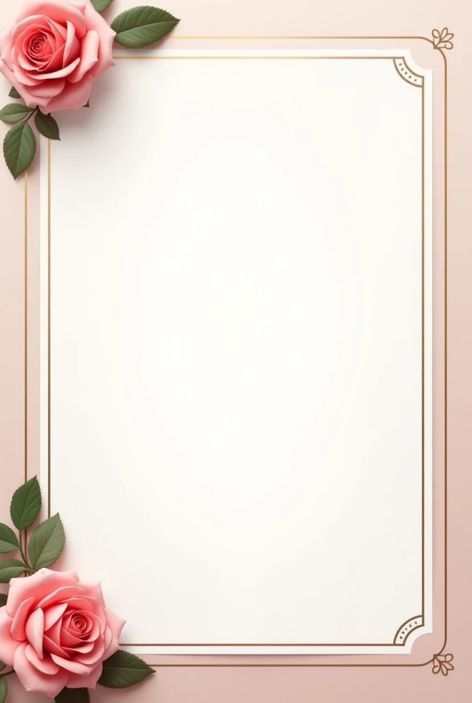 A page border with multiple roses without leaf only left and right side design