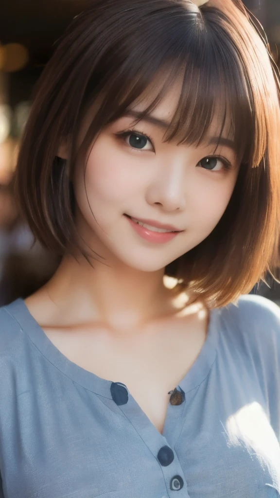 8k,Highest quality,(masterpiece:1.2),(Realistic),(Realistic:1.37),Ultra-high resolution,1 female college student,smile,Beautiful Eyes,Beautiful teeth alignment, In town,(((Cute casual clothes))),Big Breasts,Perfect body,Perfect Fingers,Professional Lighting,gravure,Detailed face and skin texture,fine grain,RAW Photos