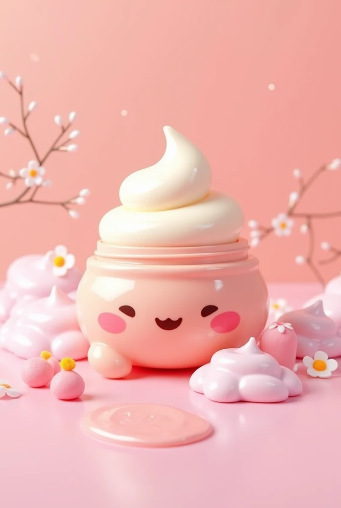 Pudding-shaped cosmetics、cute、Lip balm、package