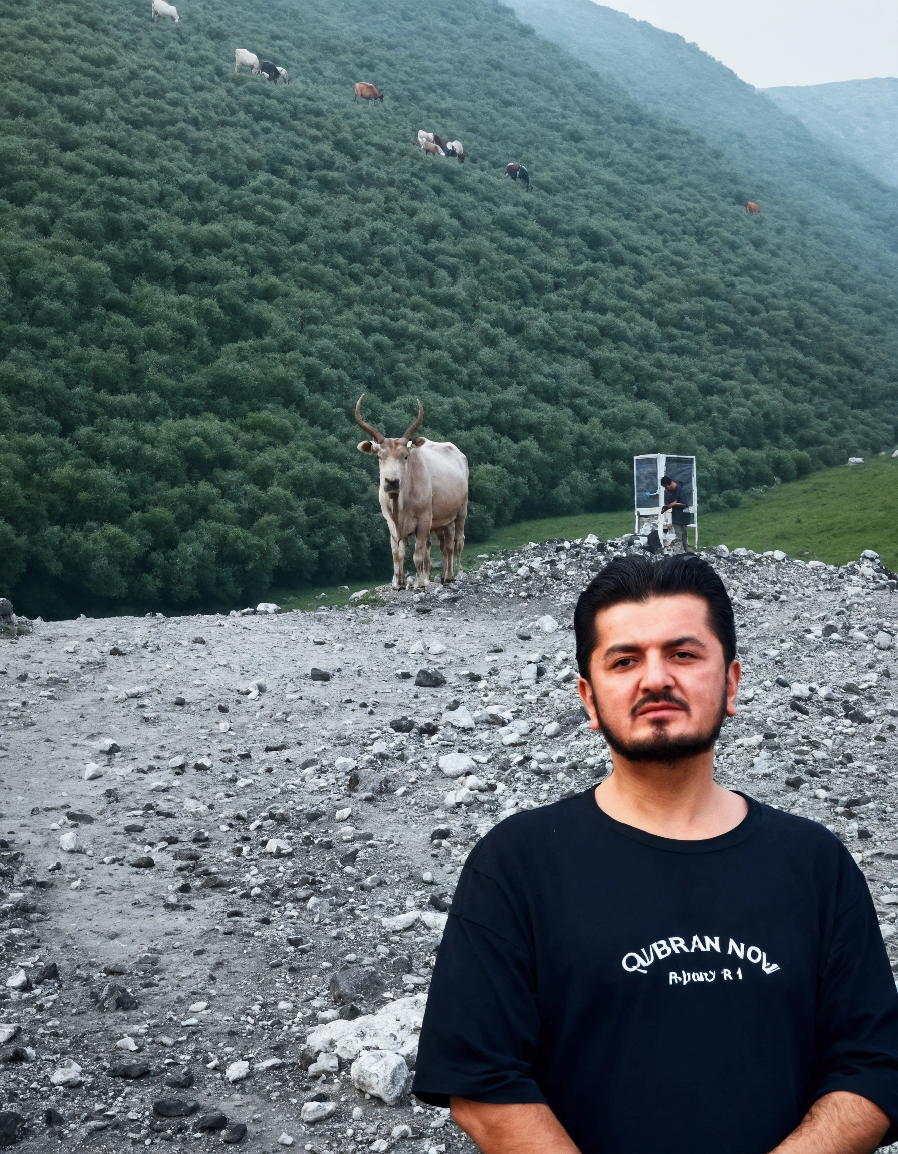 This man in the photo taking picture of qurban Qurbanov 