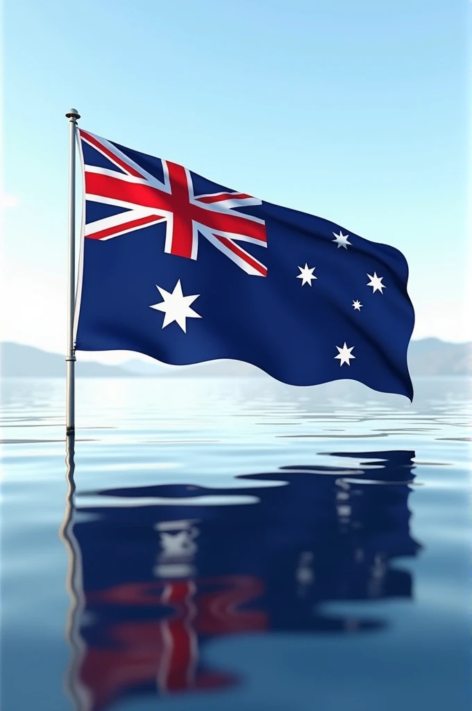 Australian flag on water