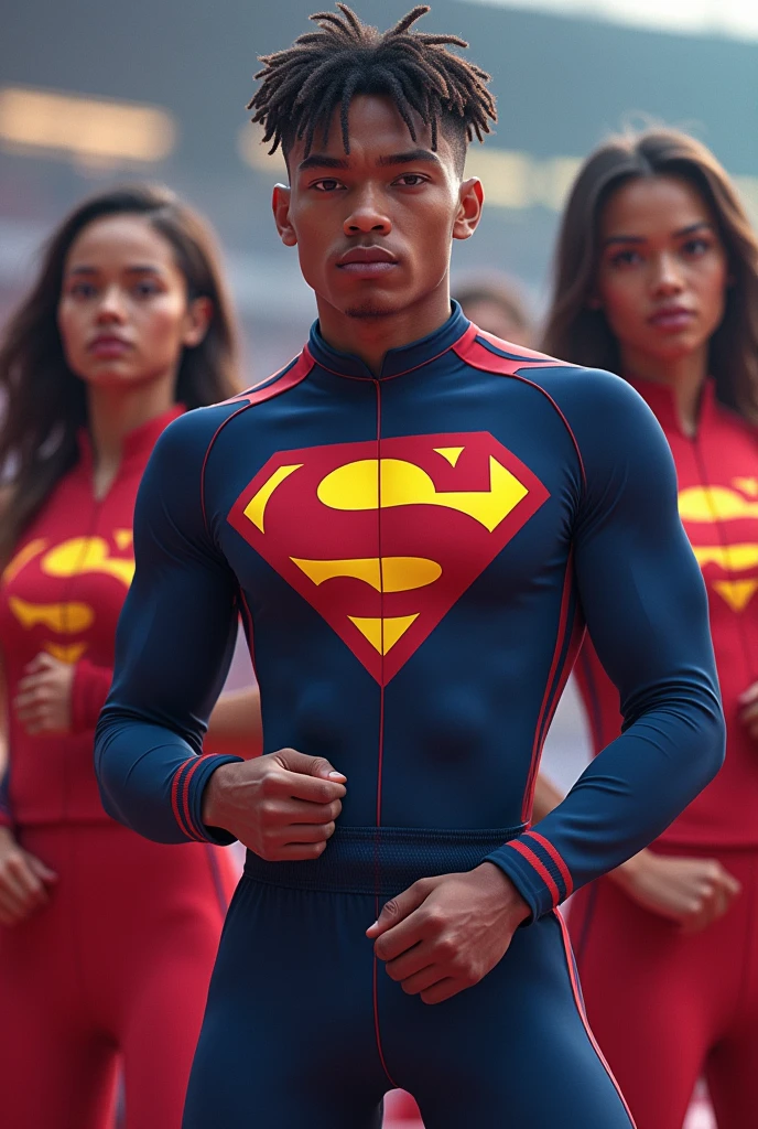 I want you to make me some people who are dressed in sportswear and have the name S on their clothes.&J
