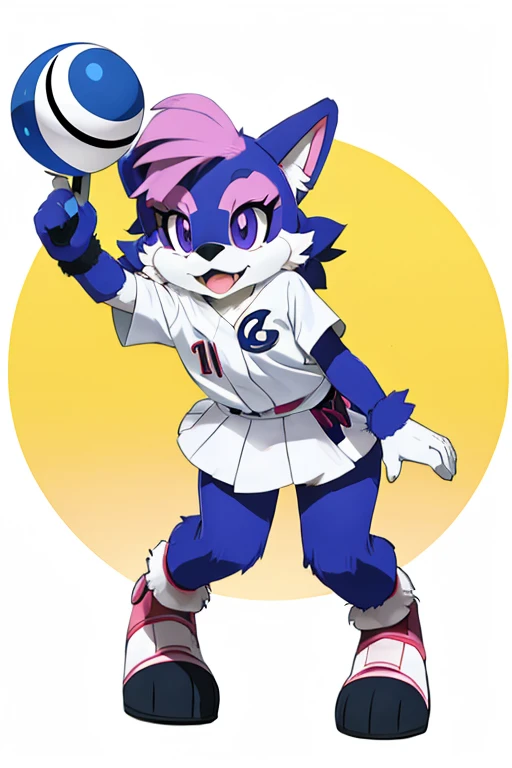 Furry female purple monster alola pokemon sun and moon fursuit mascot baseball style