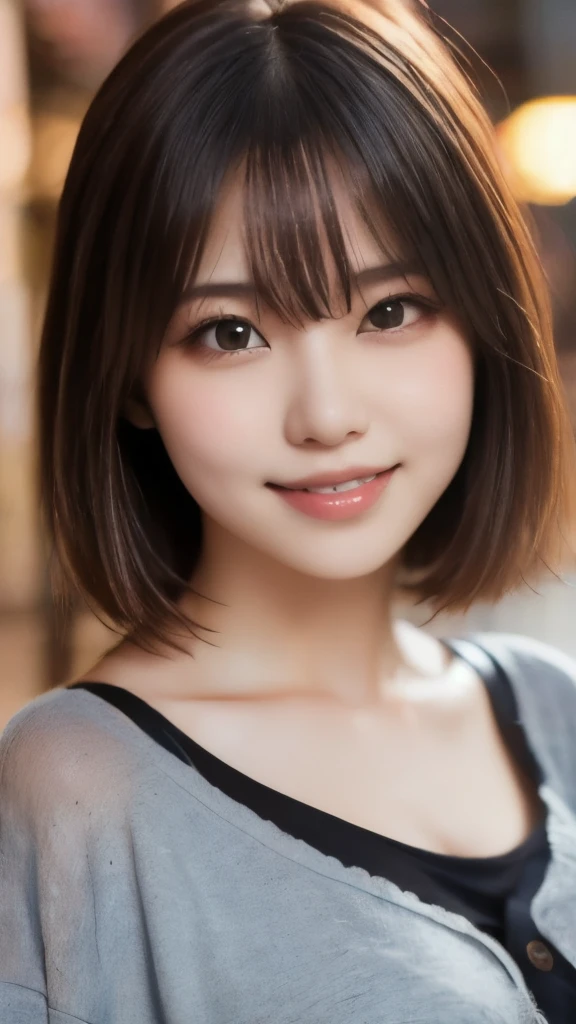 8k,Highest quality,(masterpiece:1.2),(Realistic),(Realistic:1.37),Ultra-high resolution,1 female college student,smile,Beautiful Eyes,Beautiful teeth alignment, In town,(((Cute casual clothes))),Big Breasts,Perfect body,Perfect Fingers,Professional Lighting,gravure,Detailed face and skin texture,fine grain,RAW Photos