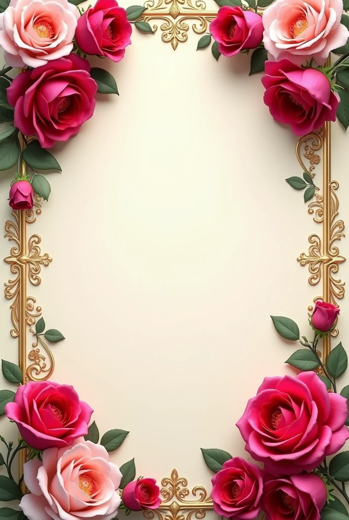 Page with 5 roses on each side