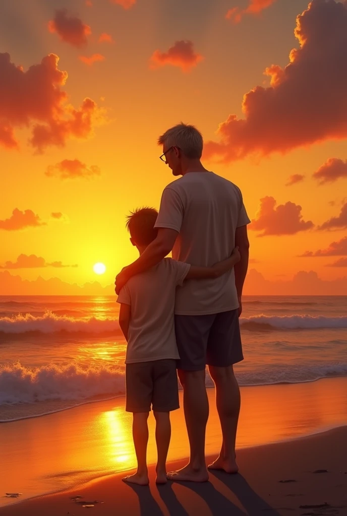 Sun set and father and sun 