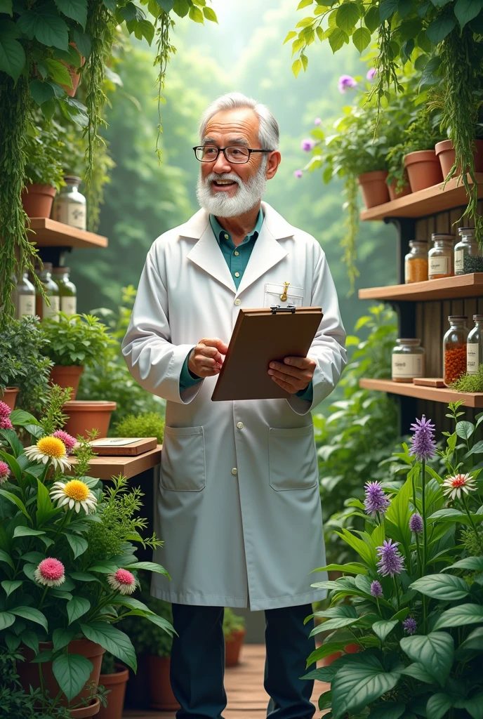 Pharmacist and herbal plants