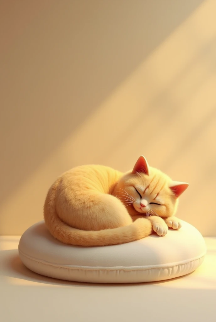 You are now a 3D drawing expert Sleeping yellow cat