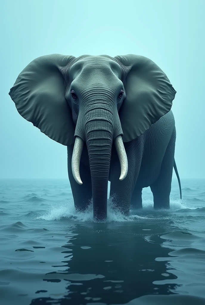 Elephant in sea area