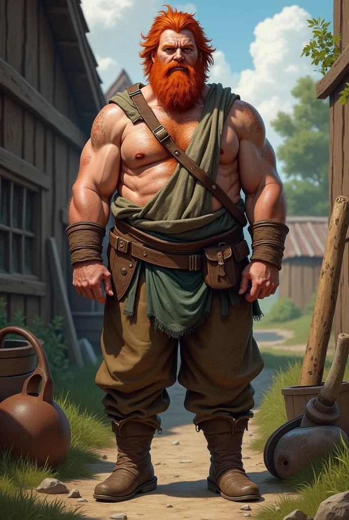 adult man, Red-Haired, Peasant 