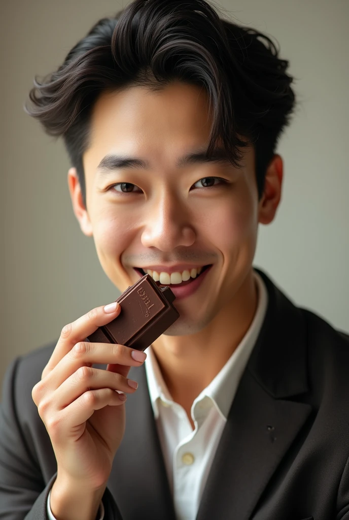 Eat chocolate male Handsome intellectual smile 20th Generation Sportsman Japanese