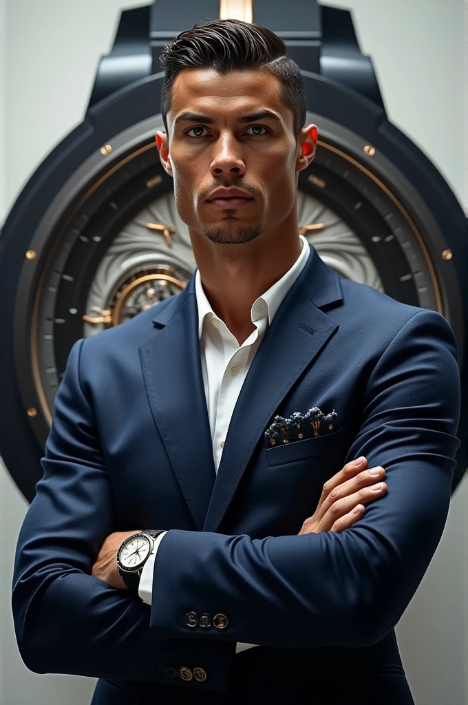 ronaldo in front of bugatti tourbillon